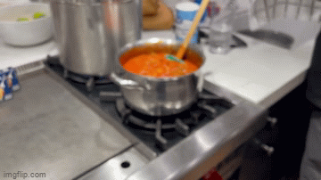 A gif showing Health Held In Hand homemade pasta sauce
